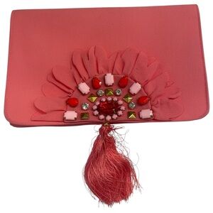 Shiraleah Pink Clutch with Ornamental Design